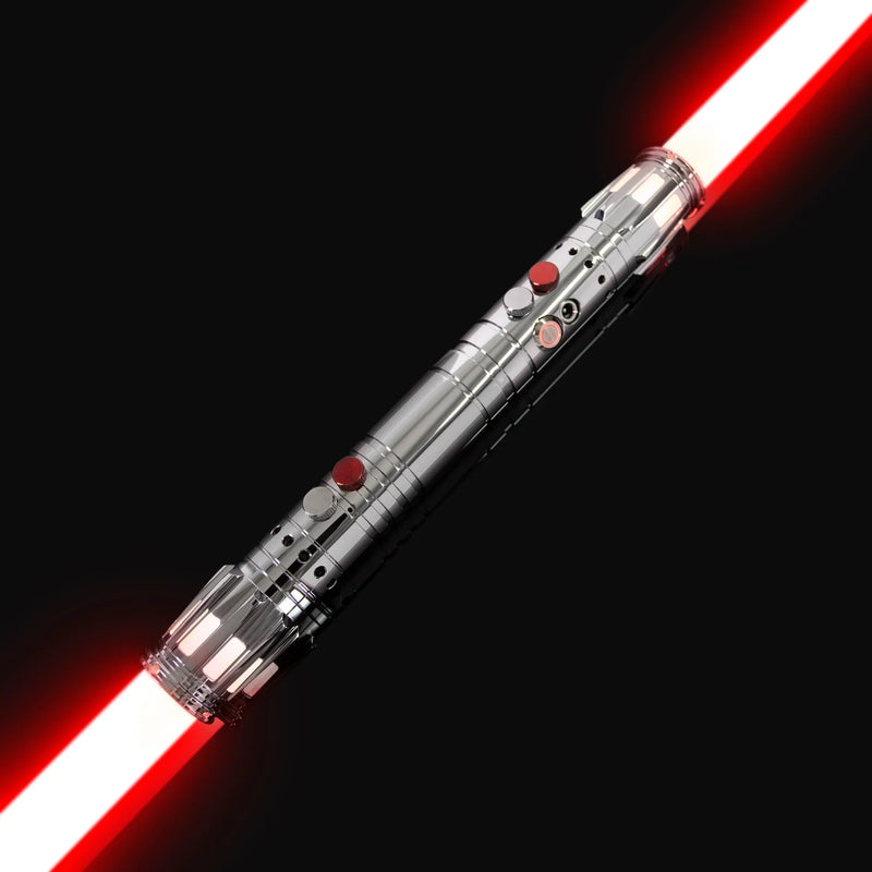 Darth Maul Inspired Double-Bladed Lightsaber – Silver Hilt with Purple Blades