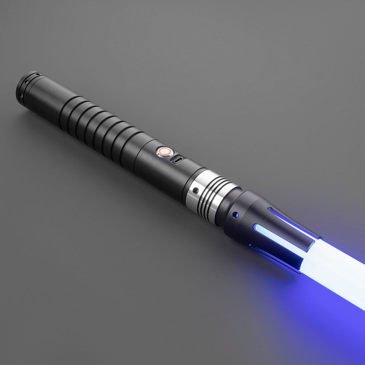 Vanguard Lightsaber Hilt – Matte Black with Silver Accents