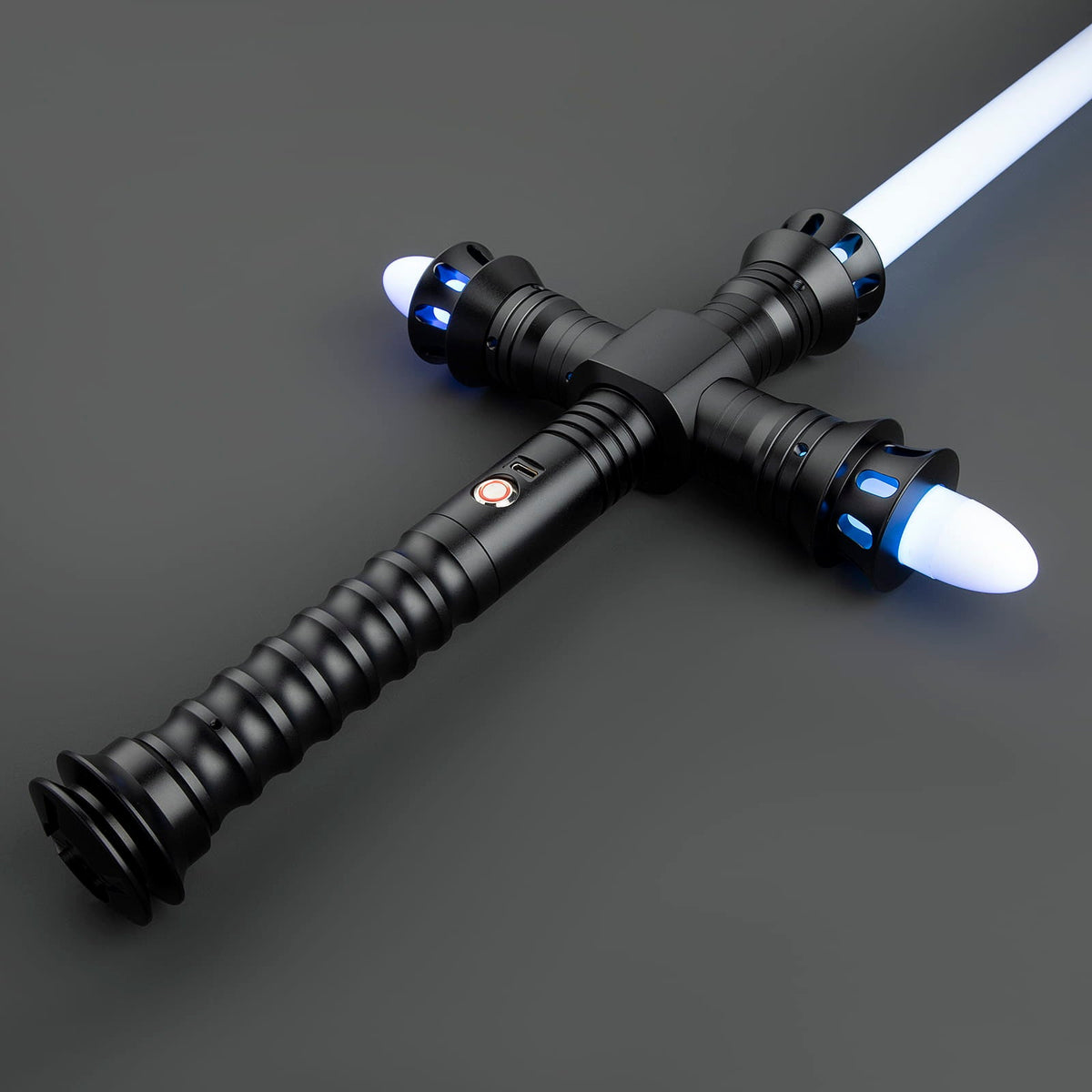 Dark Crossguard Lightsaber Hilt – All-Black Design