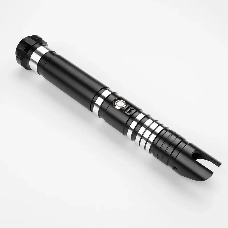 Liberator Double-Bladed Lightsaber – Black & Silver Staff