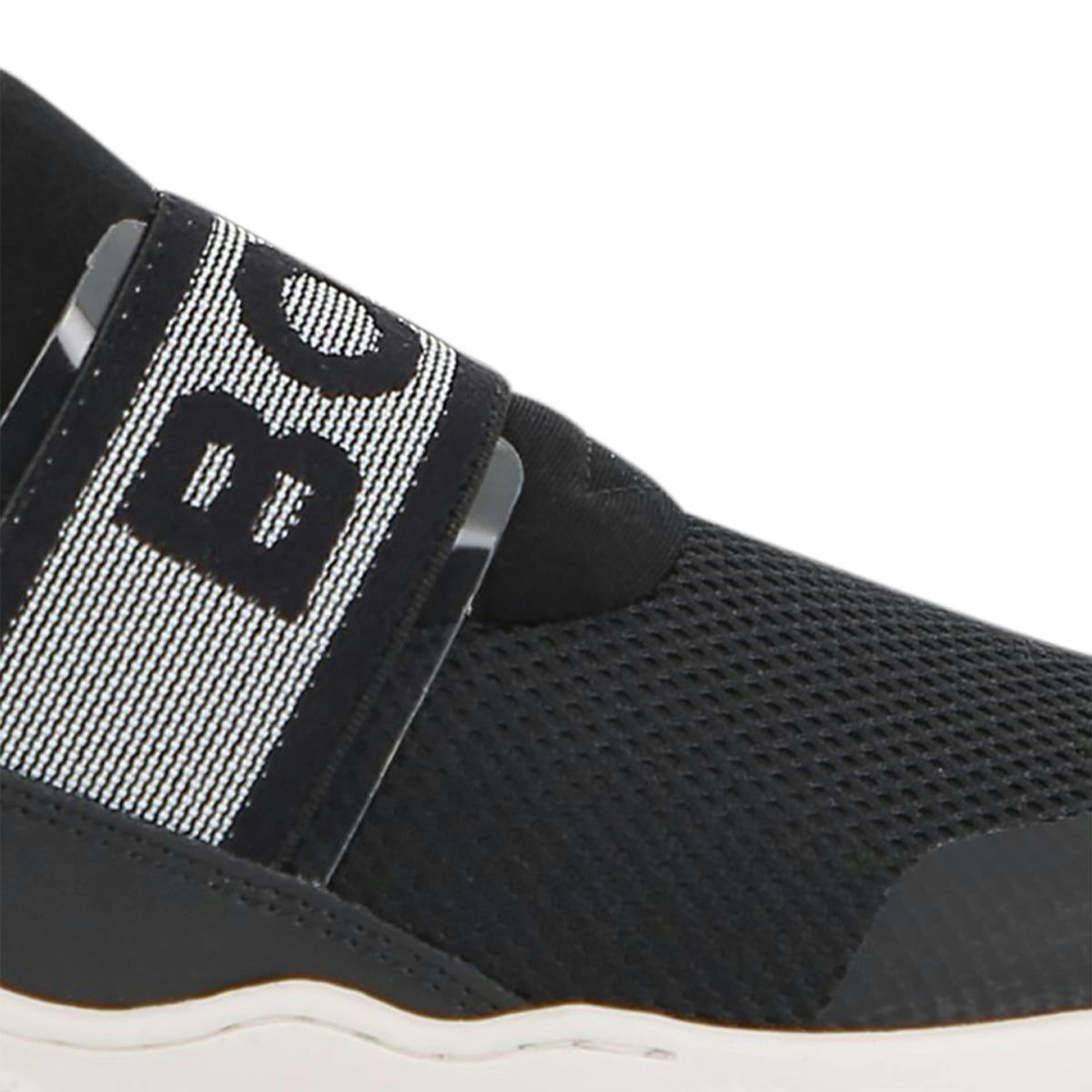 Black Logo Strap Slip-On Sneakers