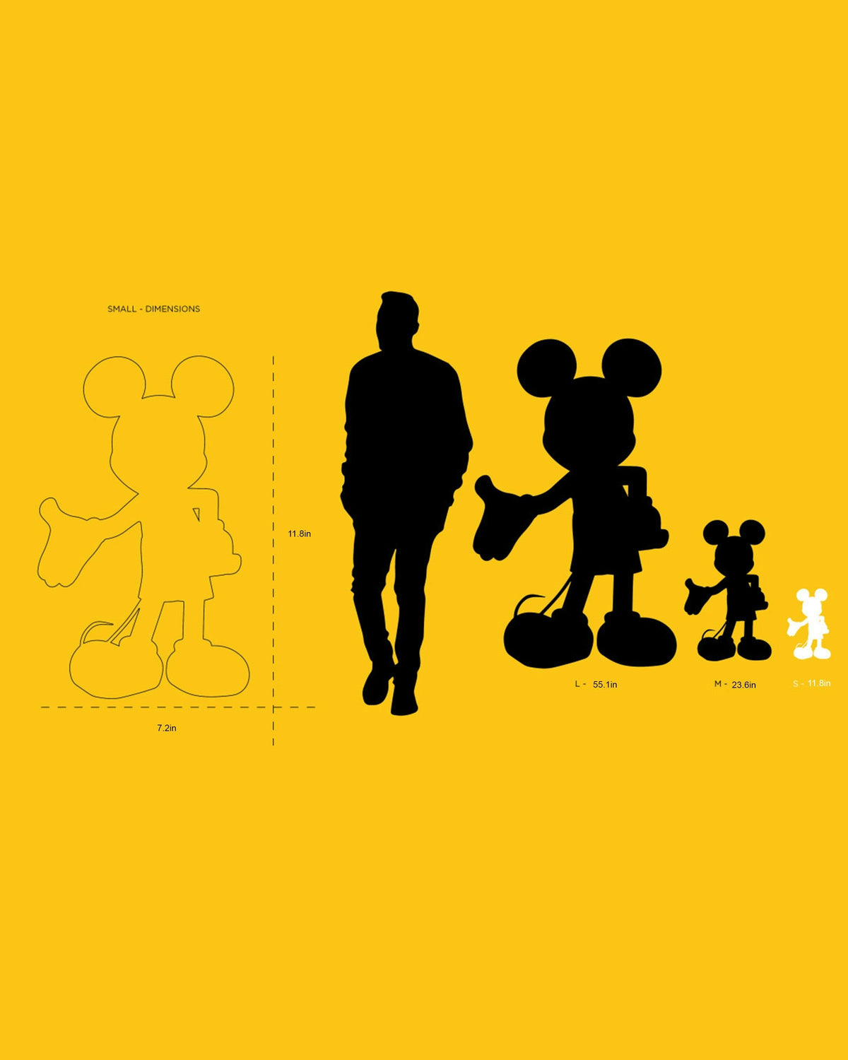 Mickey WELCOME Black & Gold 12in