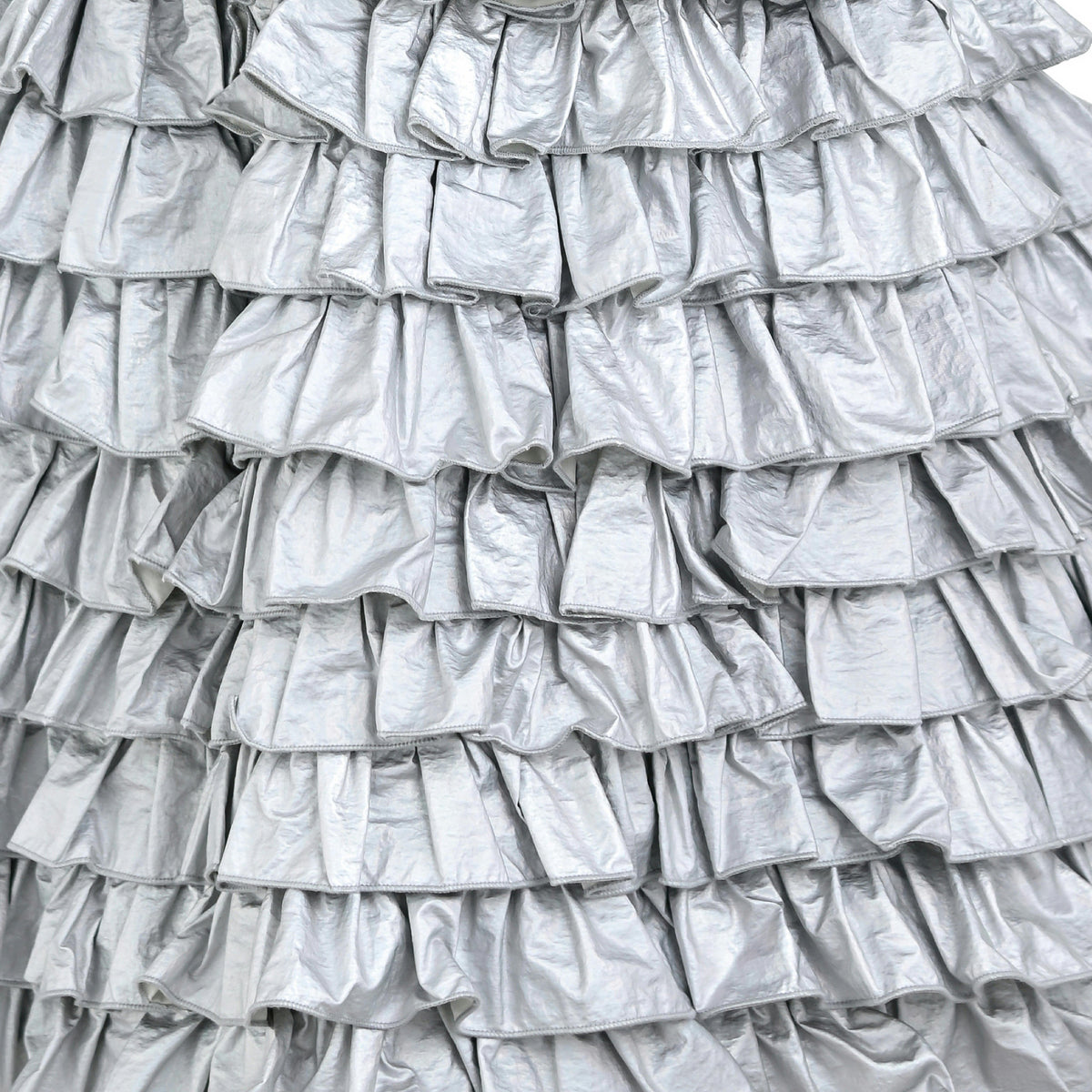 Silver Valeriane Tiered Ruffle Dress