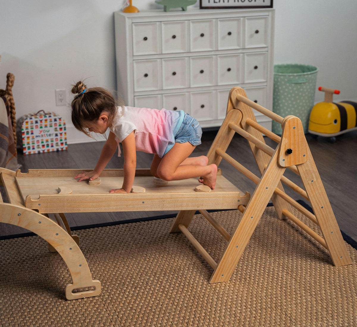 Hazel | Foldable Pikler Triangle Set with Slide, Ramp and Rocker