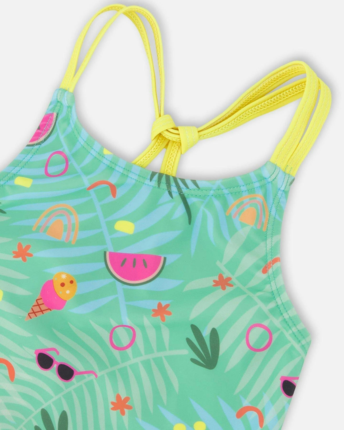 Two-Piece Swimsuit Green Beach Print