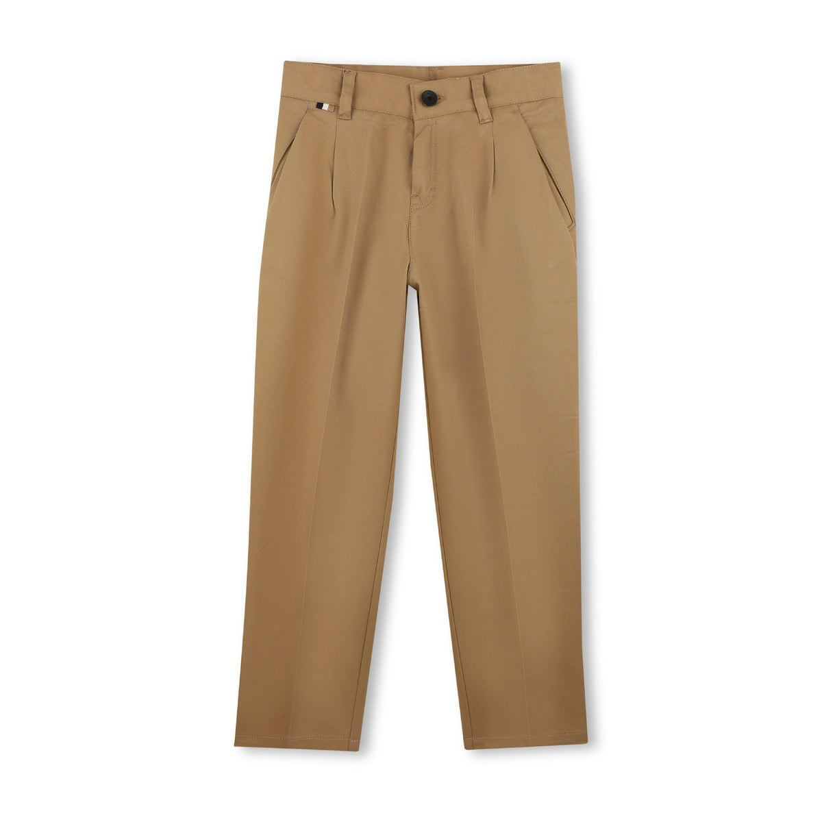 Beige Pleated Trousers