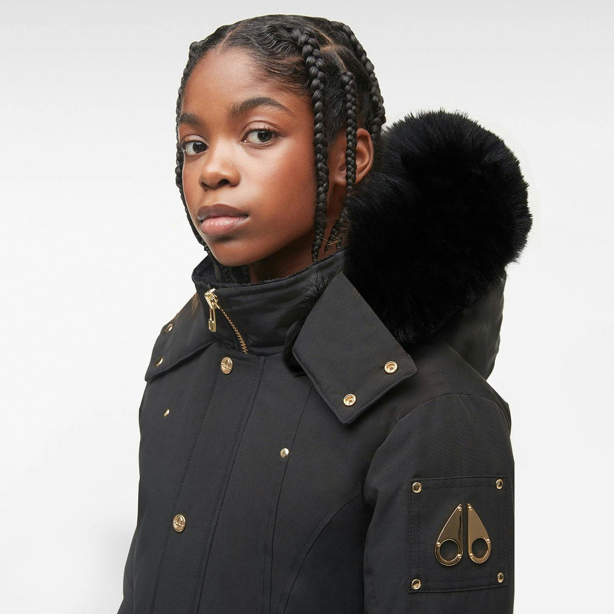 MOOSE KNUCKLES Gold Parka with Shearling Hood
