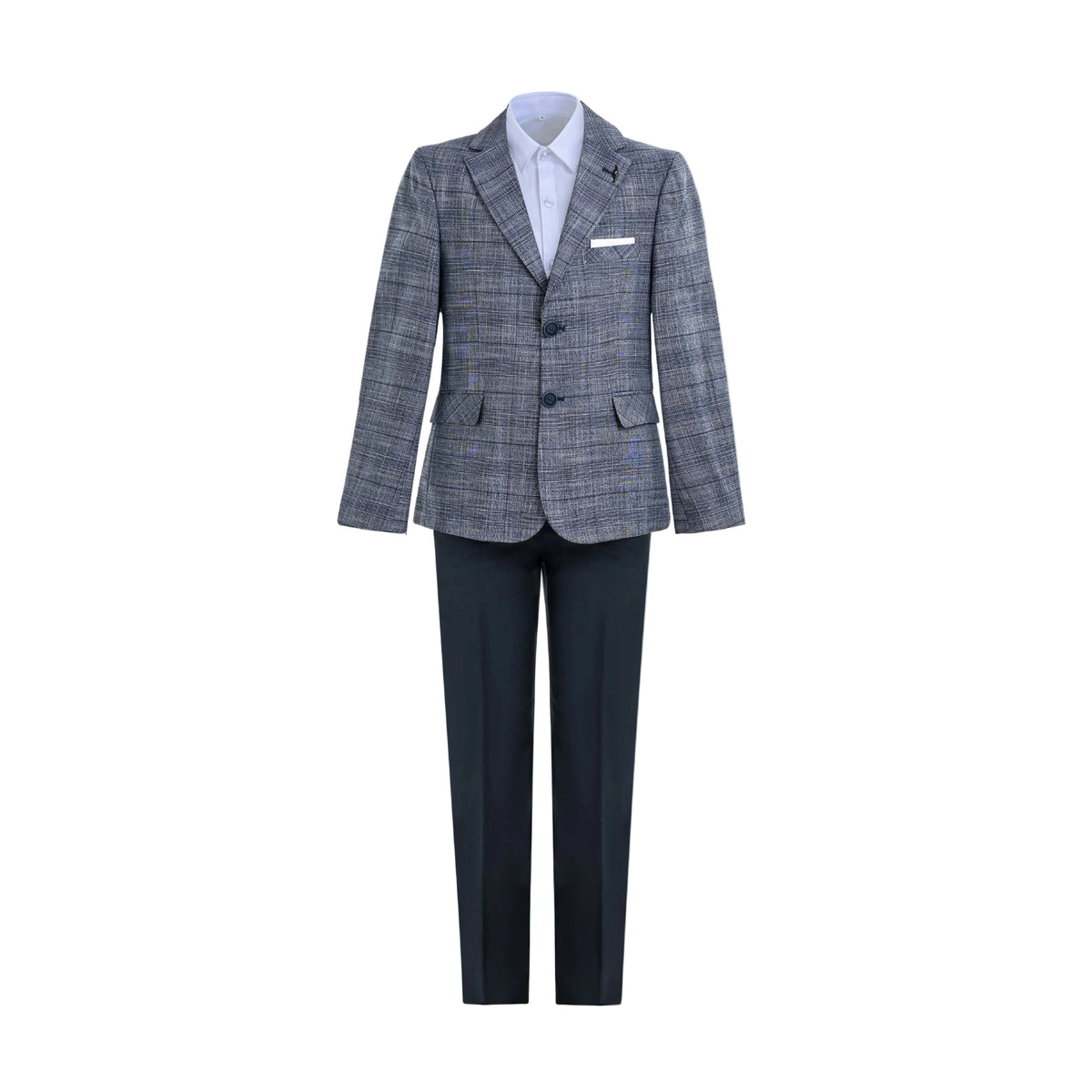 Navy Gabriel Plaid Blazer Suit Set