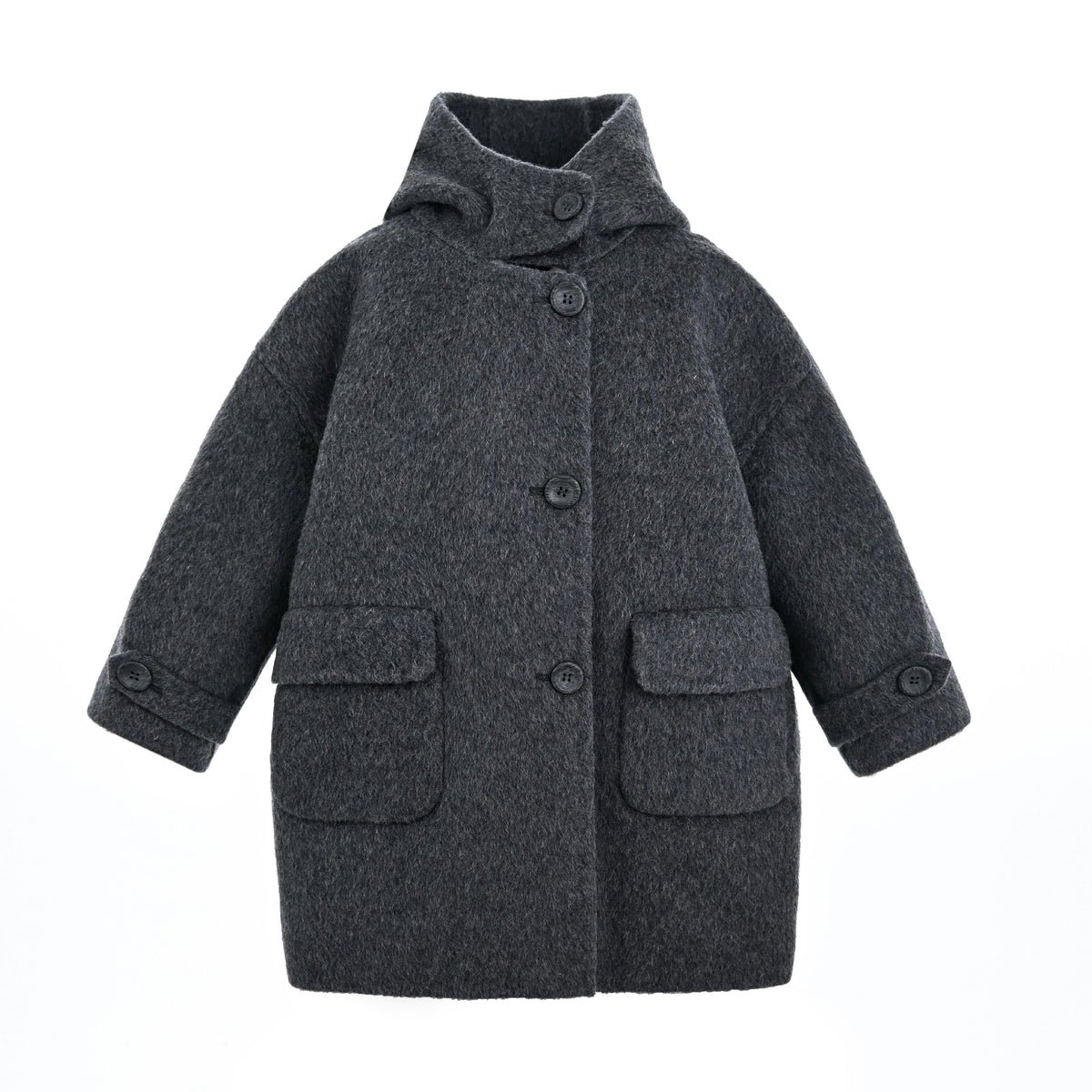Dark Gray Hooded Coat
