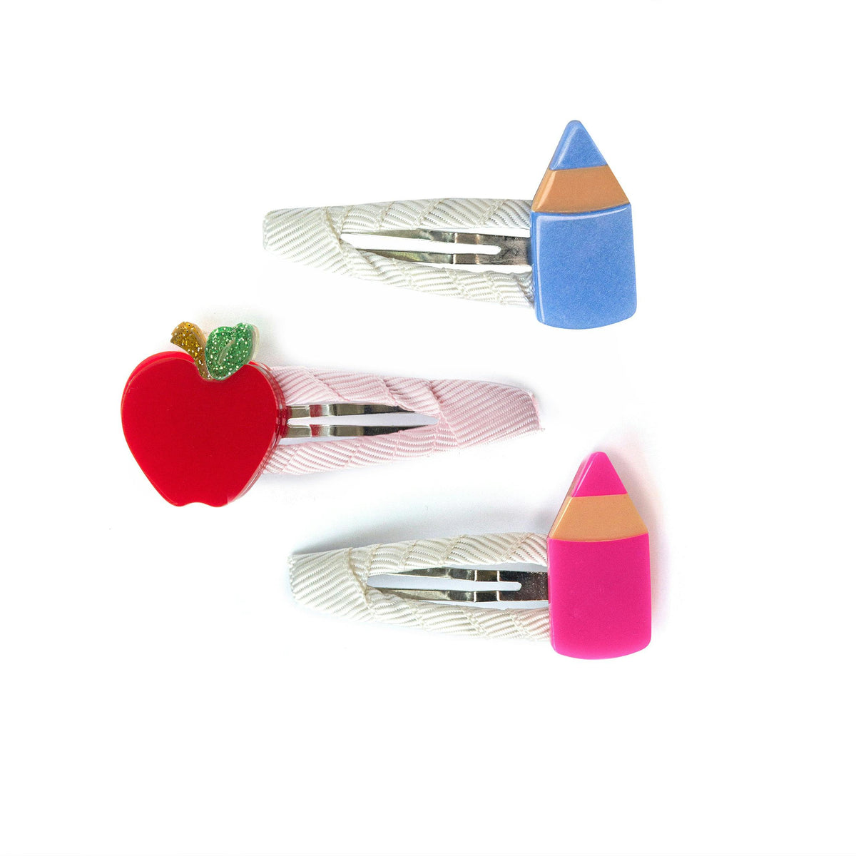 Pencils Vibrant Colors & Apple Snap Clips