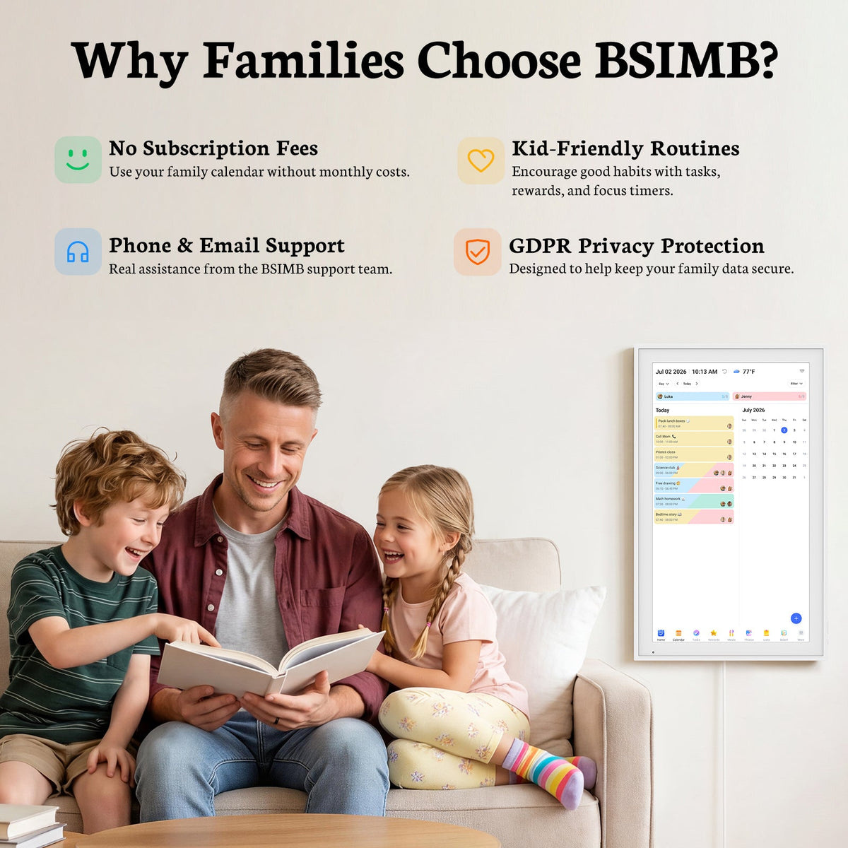 BSIMB 21.5 Inch Digital Calendar Chore Chart Wall Calendar