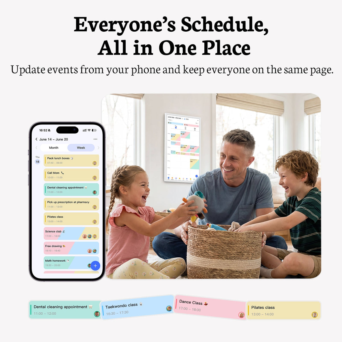 BSIMB 32 Inch Digital Calendar Chore Chart Wall Calendar