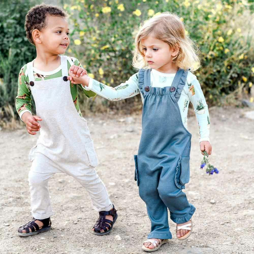 Rust Pinstripe Ruffle Overall