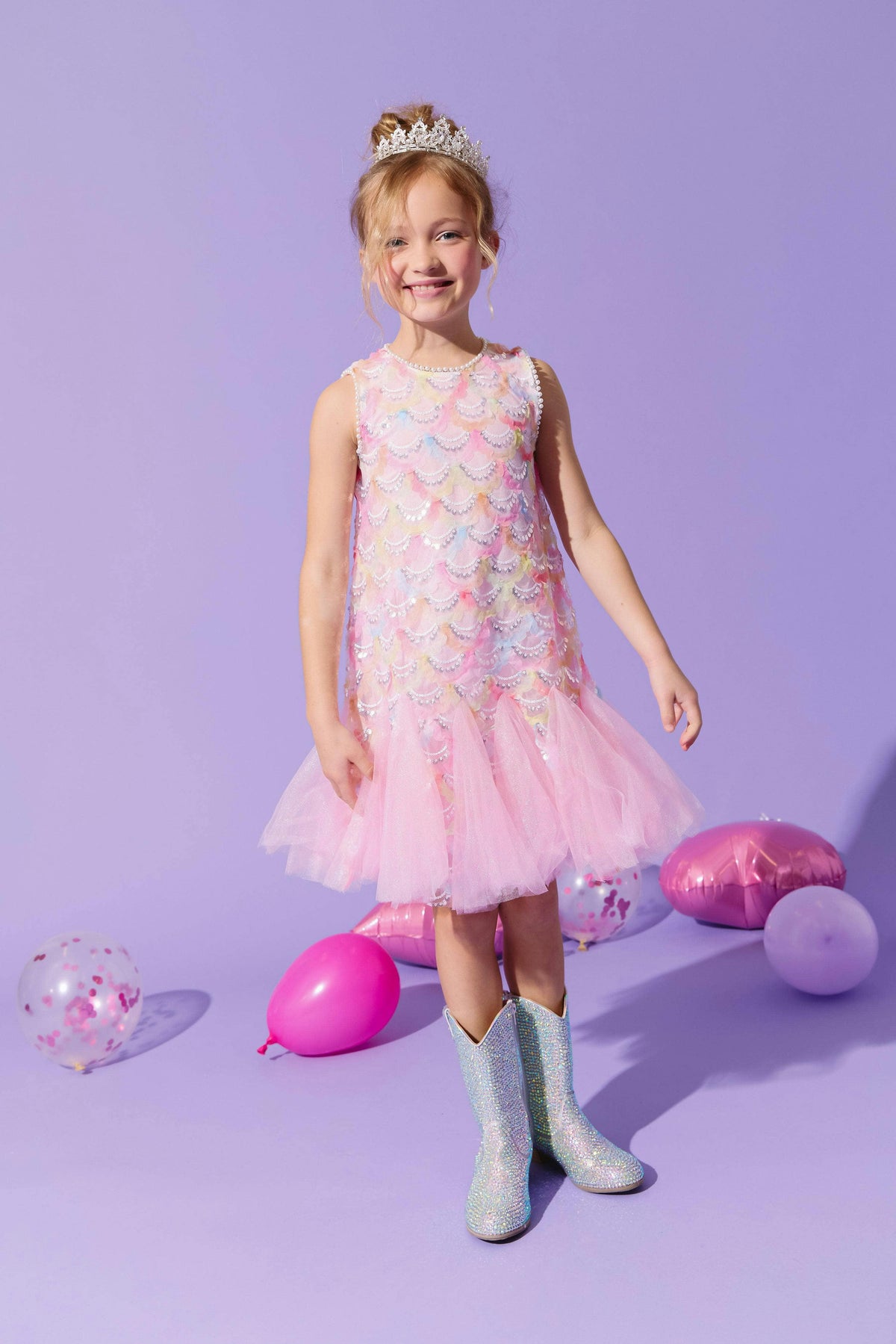 Pinky Mermaid Magic Tutu Dress