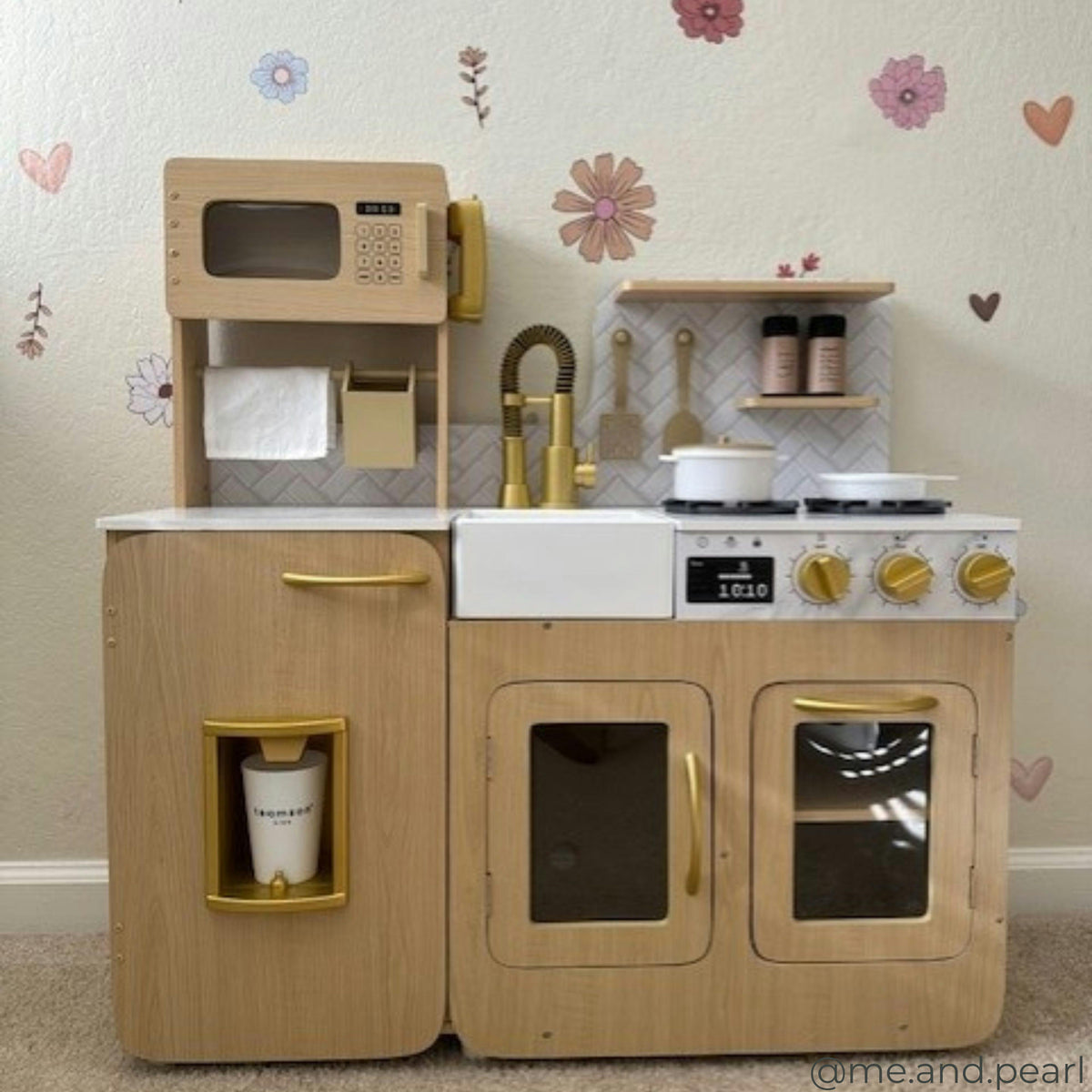 Little Chef Cyprus Medium Play Kitchen - Light Oak/White