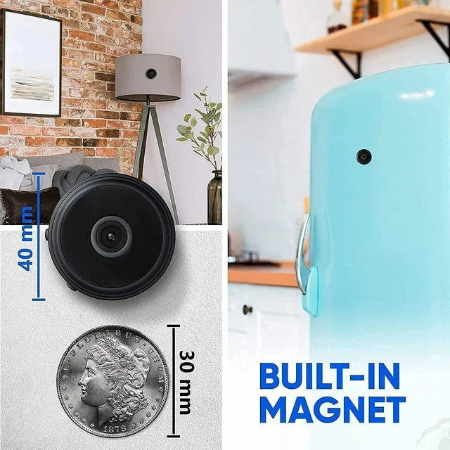 Mini Wireless Magnetic Camera – Live Audio & Video Feed with Magnet Mount for Home & Car