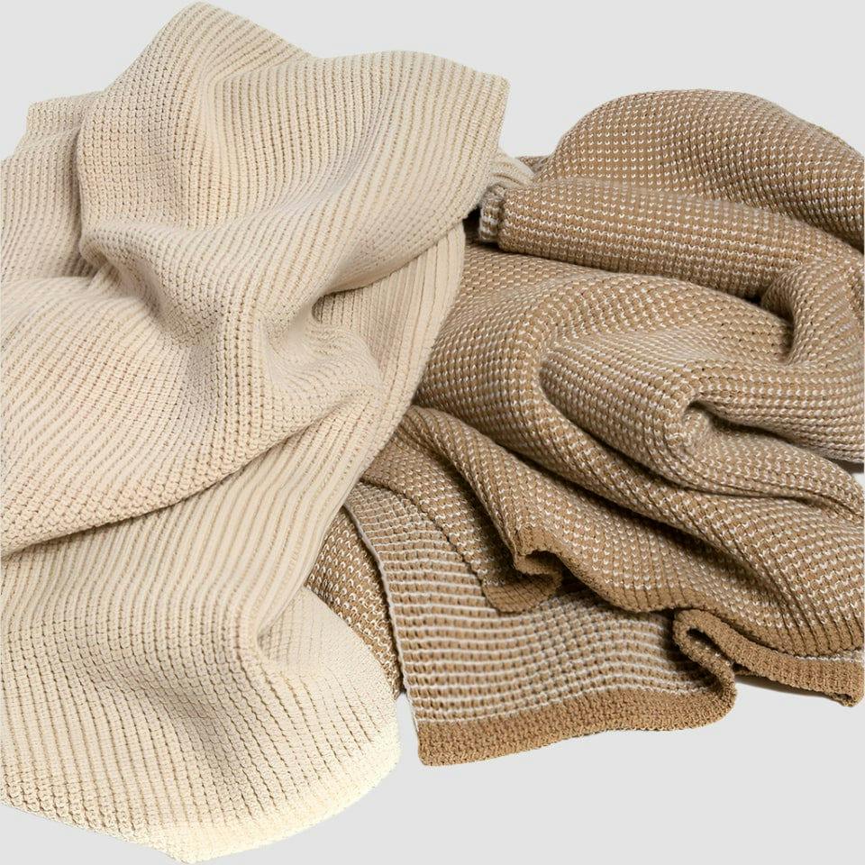 Merino Wool Sustainable Knit Solid Textured Throw Blanket - Wool Cardigan