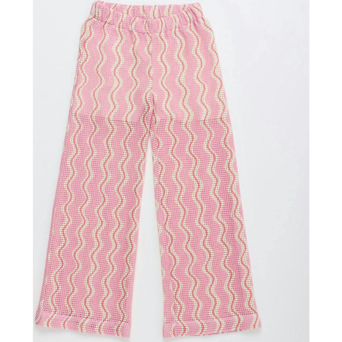WAVY KNIT PANTS BLUE