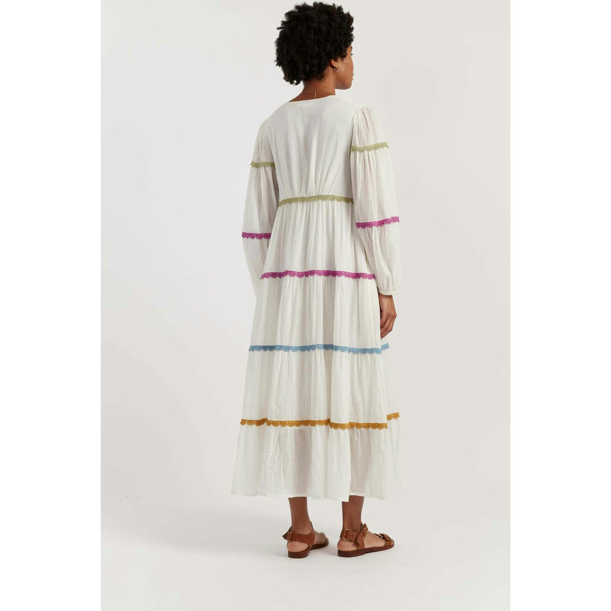 Cotton Rainbow Scallop Dress