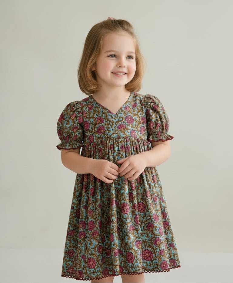 Alisha Swing Dress Turquoise — Cotton Girls Dress | Infant to Tween 0-13 Years