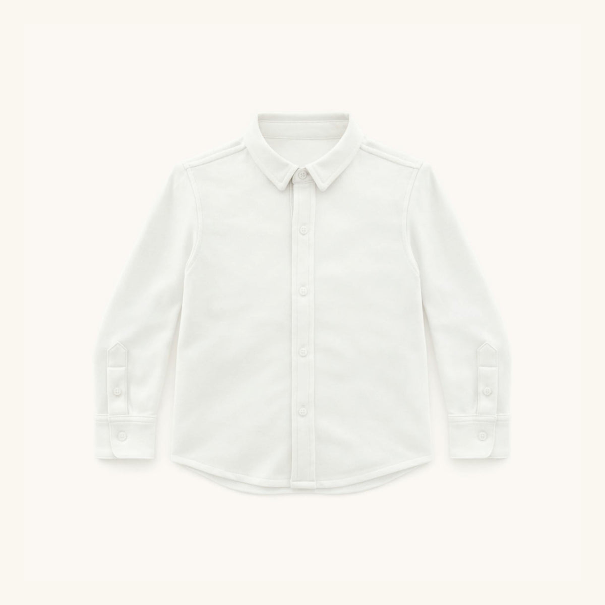 Boys' Knit Button Down in White