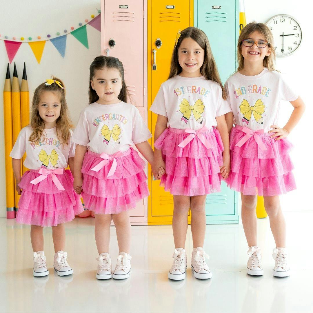 Second Grade Pencil Bow Short Sleeve T-Shirt