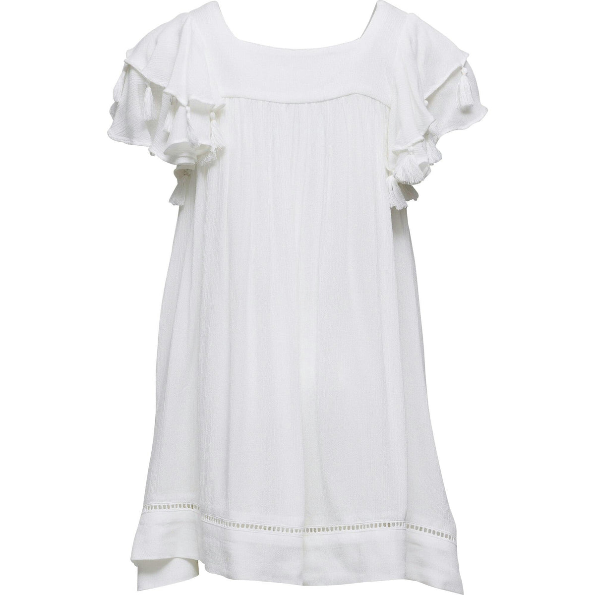 White Tassel Time Beach Dress