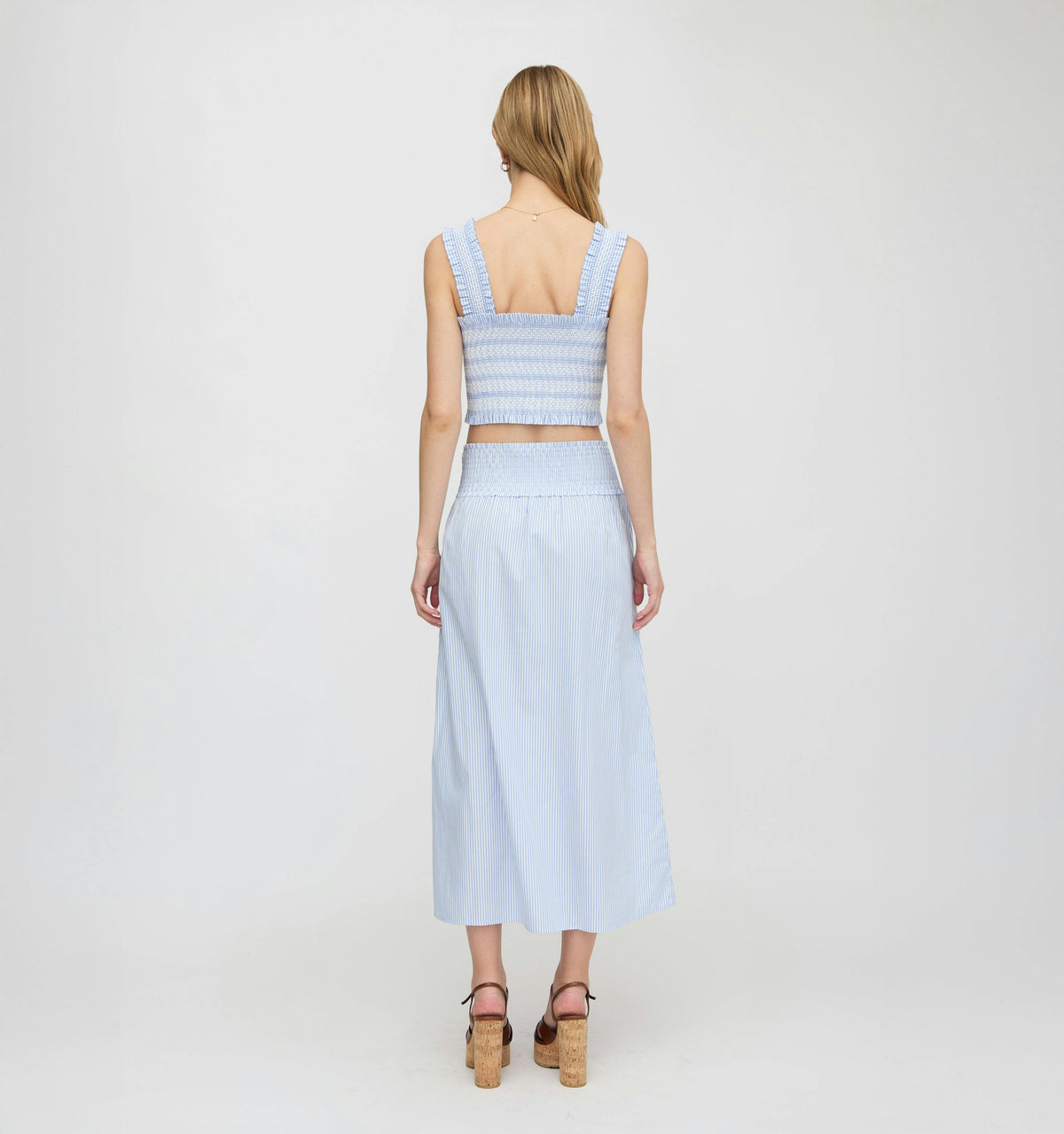The Azalea Nap Top - Blue/White Stripe