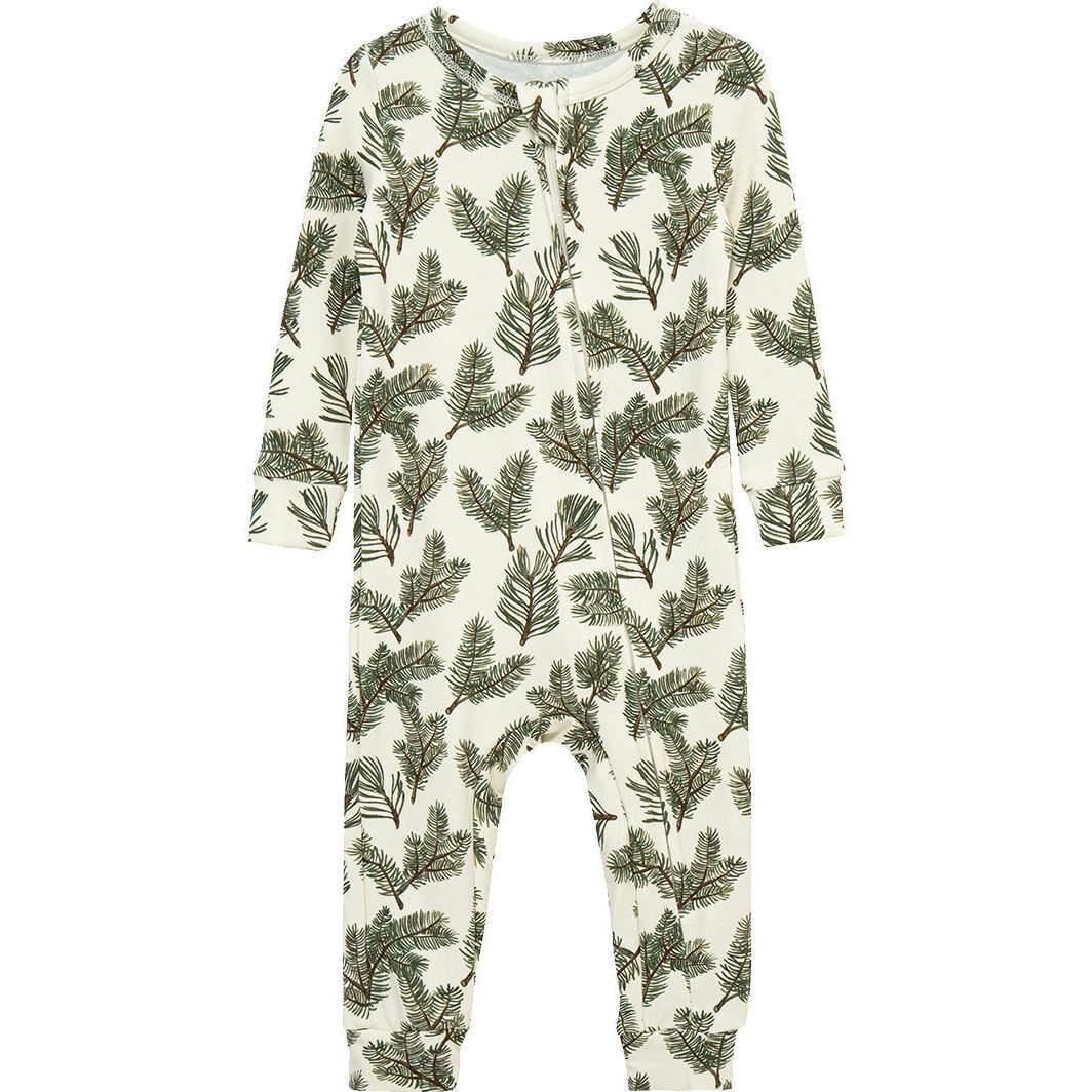 Pine Brushed Zipper Pajama