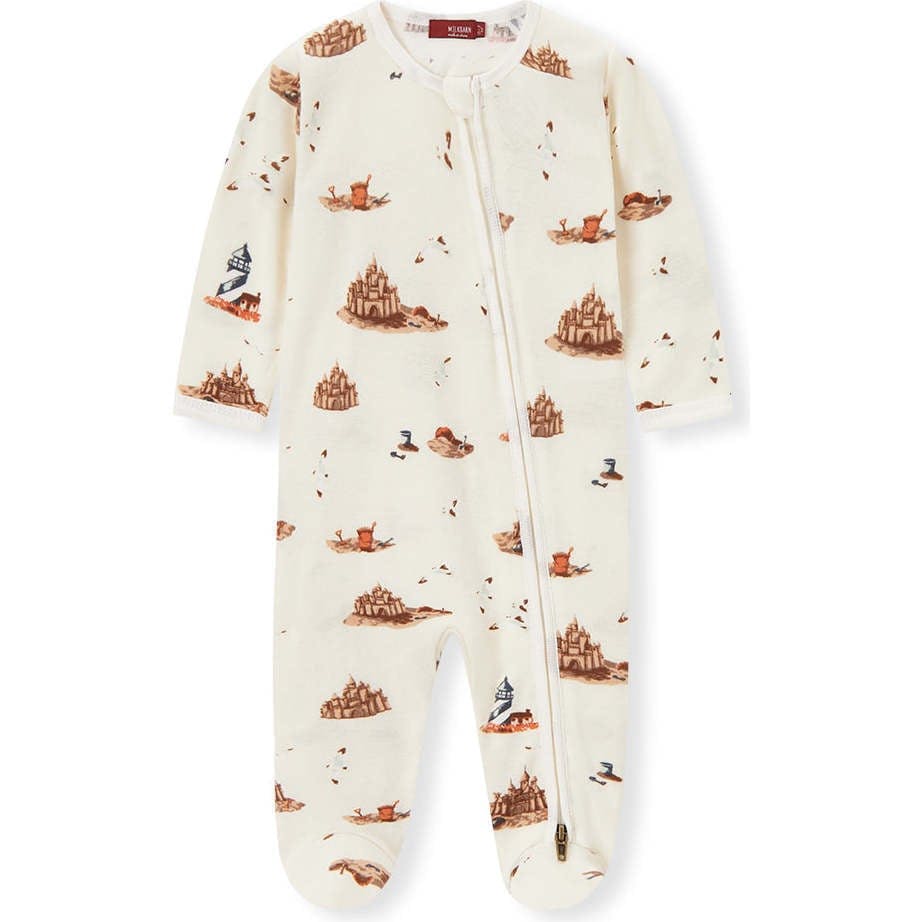 Sandcastle Organic Cotton Zipper Footed Romper