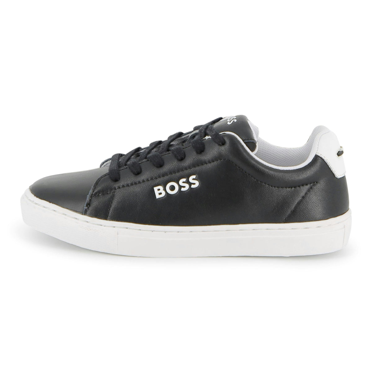 Black Low-Top Leather Sneakers