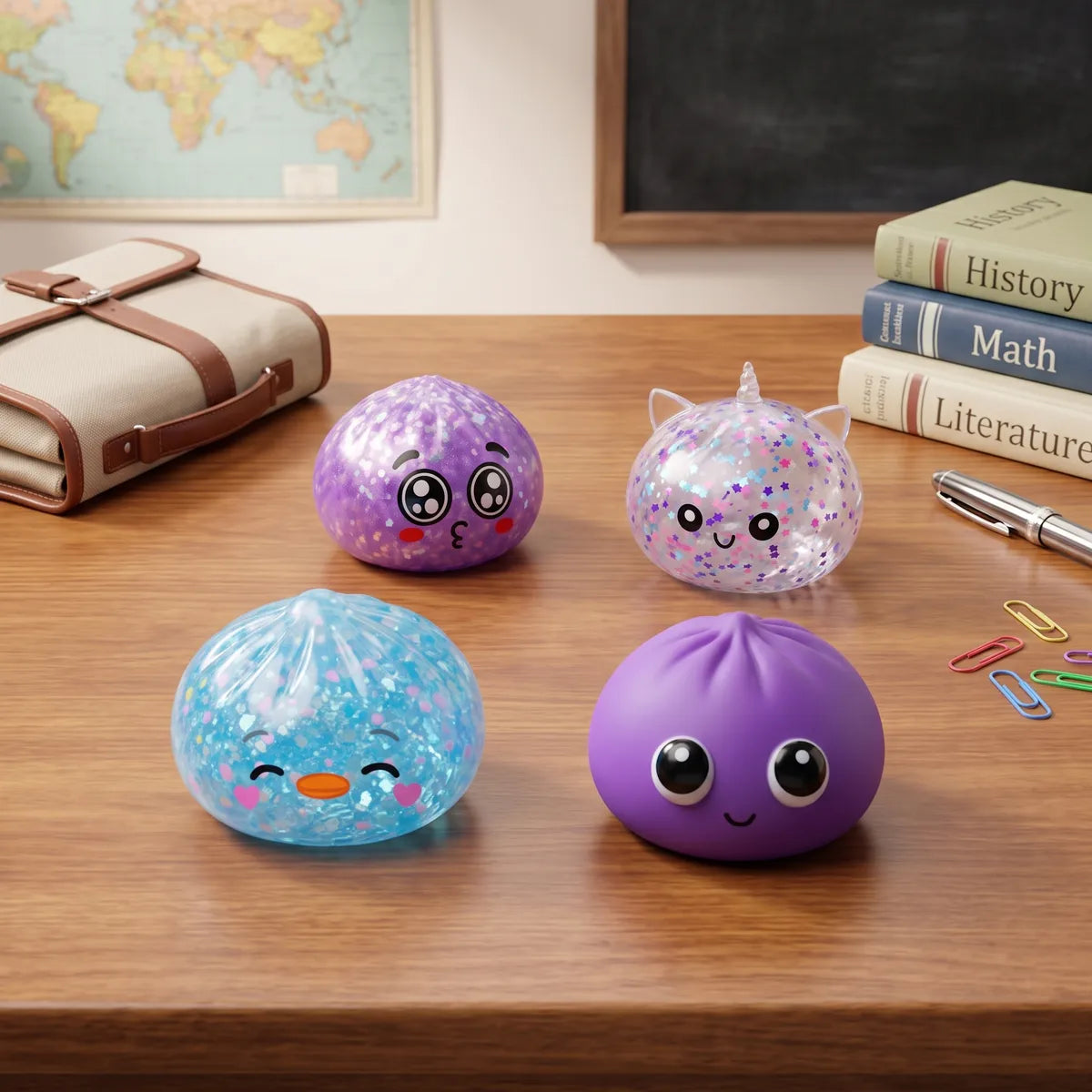 Starter Back to School Dumpling Squishy Set 4 Pieces