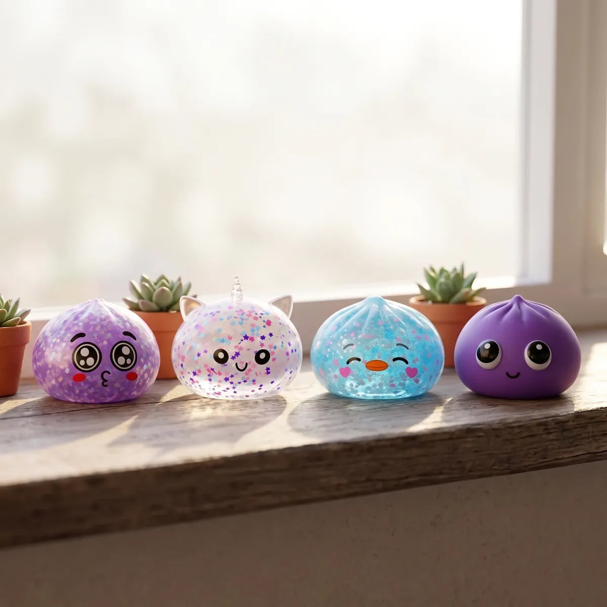 Starter Back to School Dumpling Squishy Set 4 Pieces