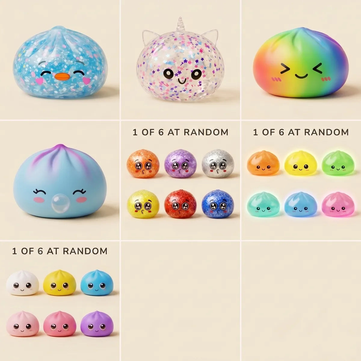 XXL Back to School Dumpling Squishy Set 7 Pieces