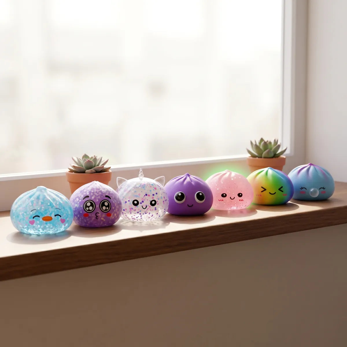XXL Back to School Dumpling Squishy Set 7 Pieces