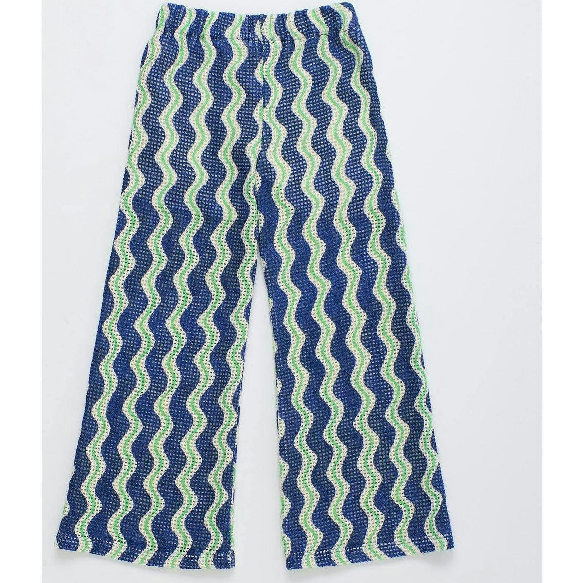 WAVY KNIT PANTS BLUE