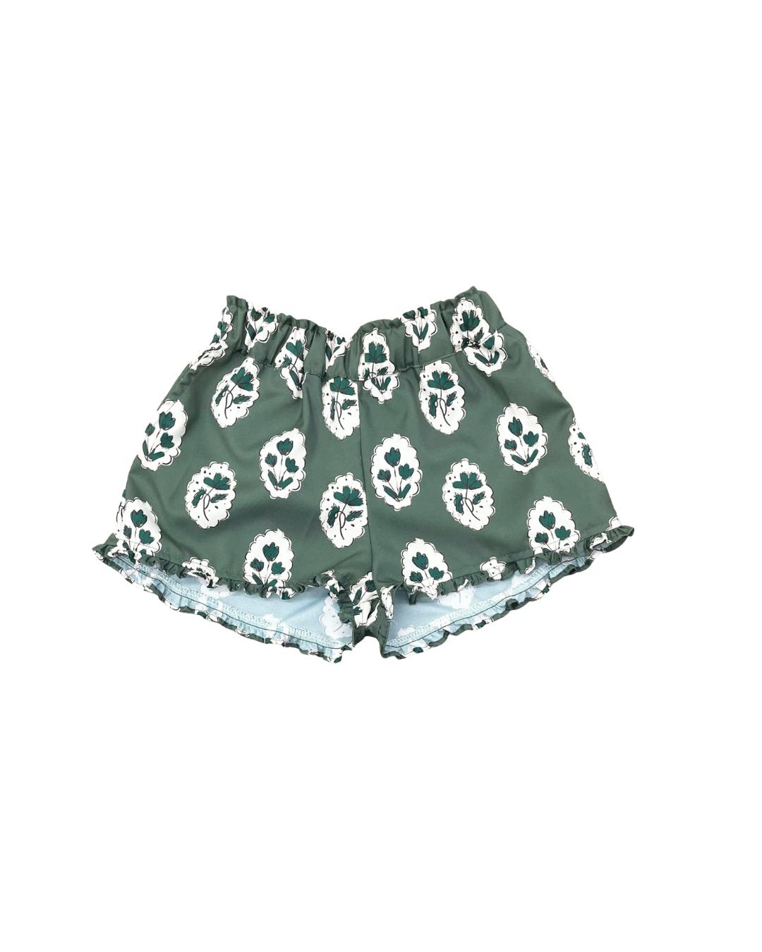 Girls Alcott Ruffle Short in Intaglio Green