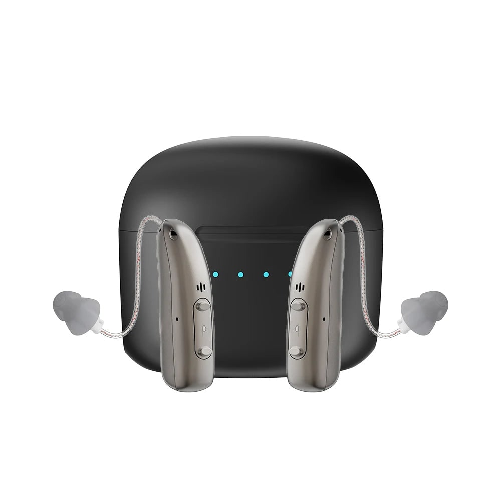 Bluetooth Hearing Aids with Noise Reduction and Rechargeable Battery Case