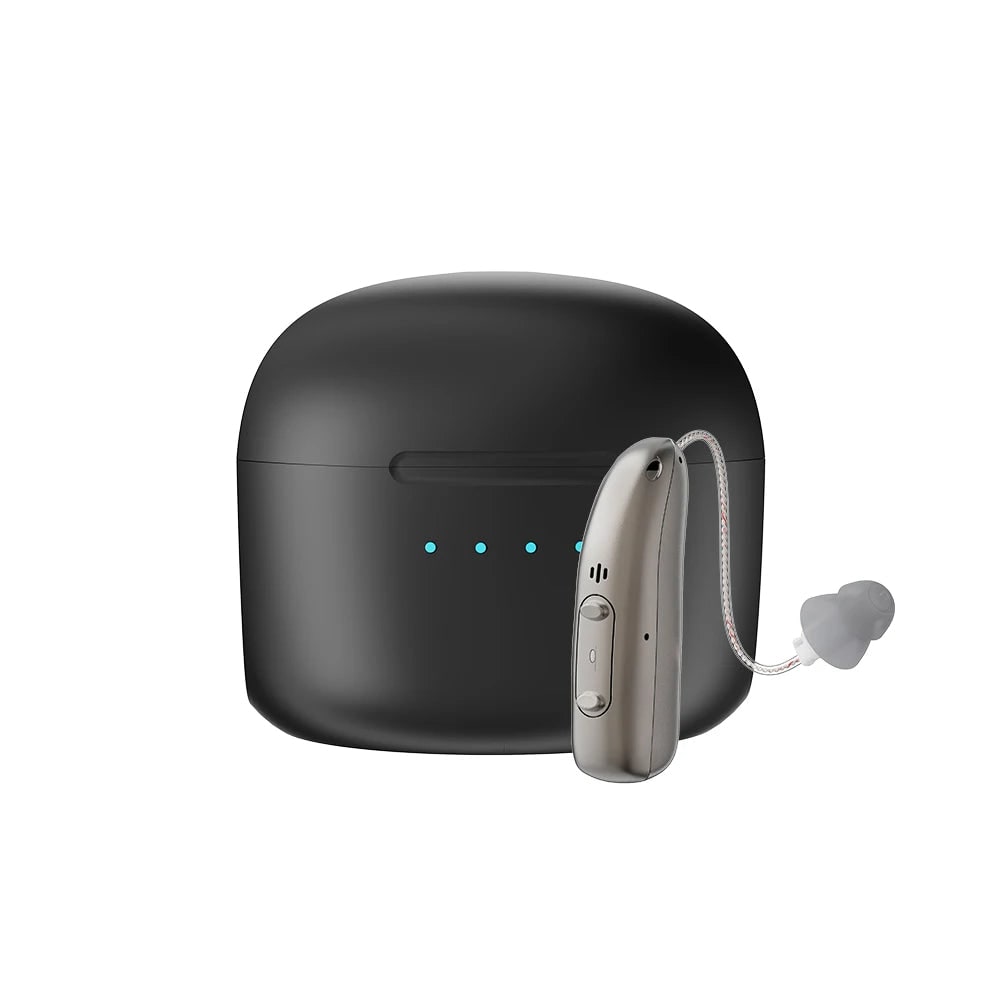 Bluetooth Hearing Aids with Noise Reduction and Rechargeable Battery Case