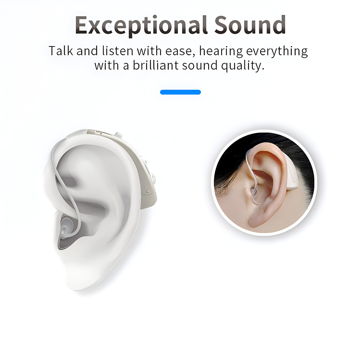 Bluetooth Hearing Aids with Noise Reduction and Rechargeable Battery Case