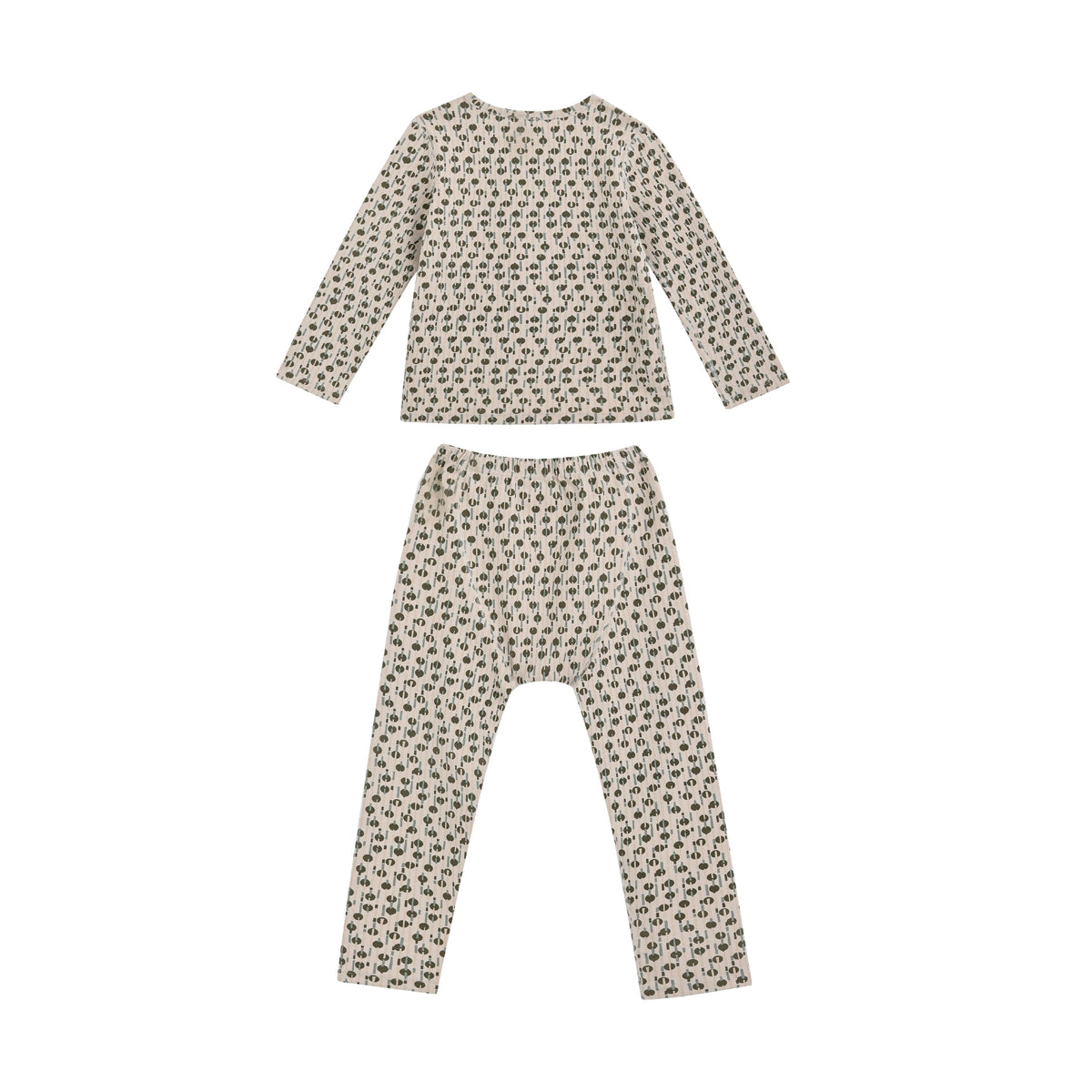 Light Gray Panda Cotton Pajama Set
