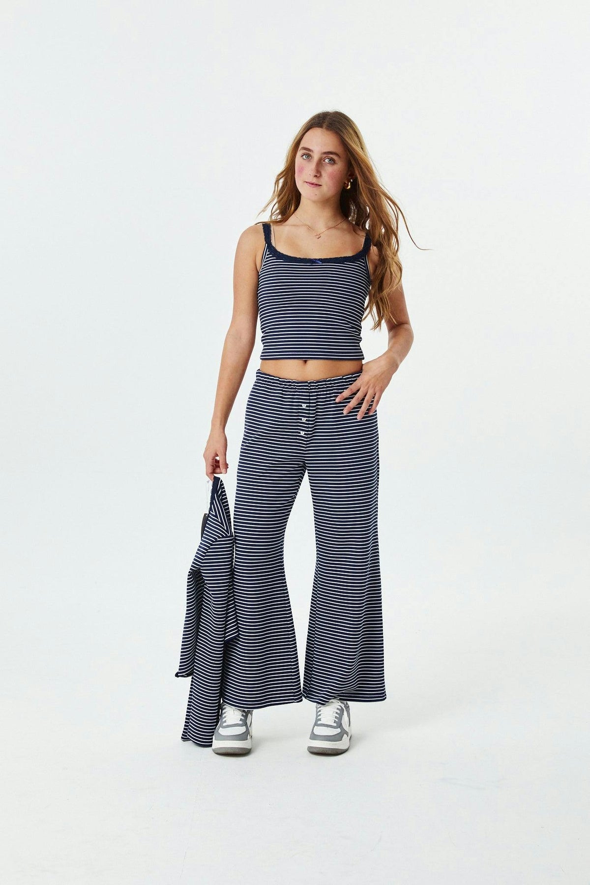 Lizzie Navy and White Stripe Tank