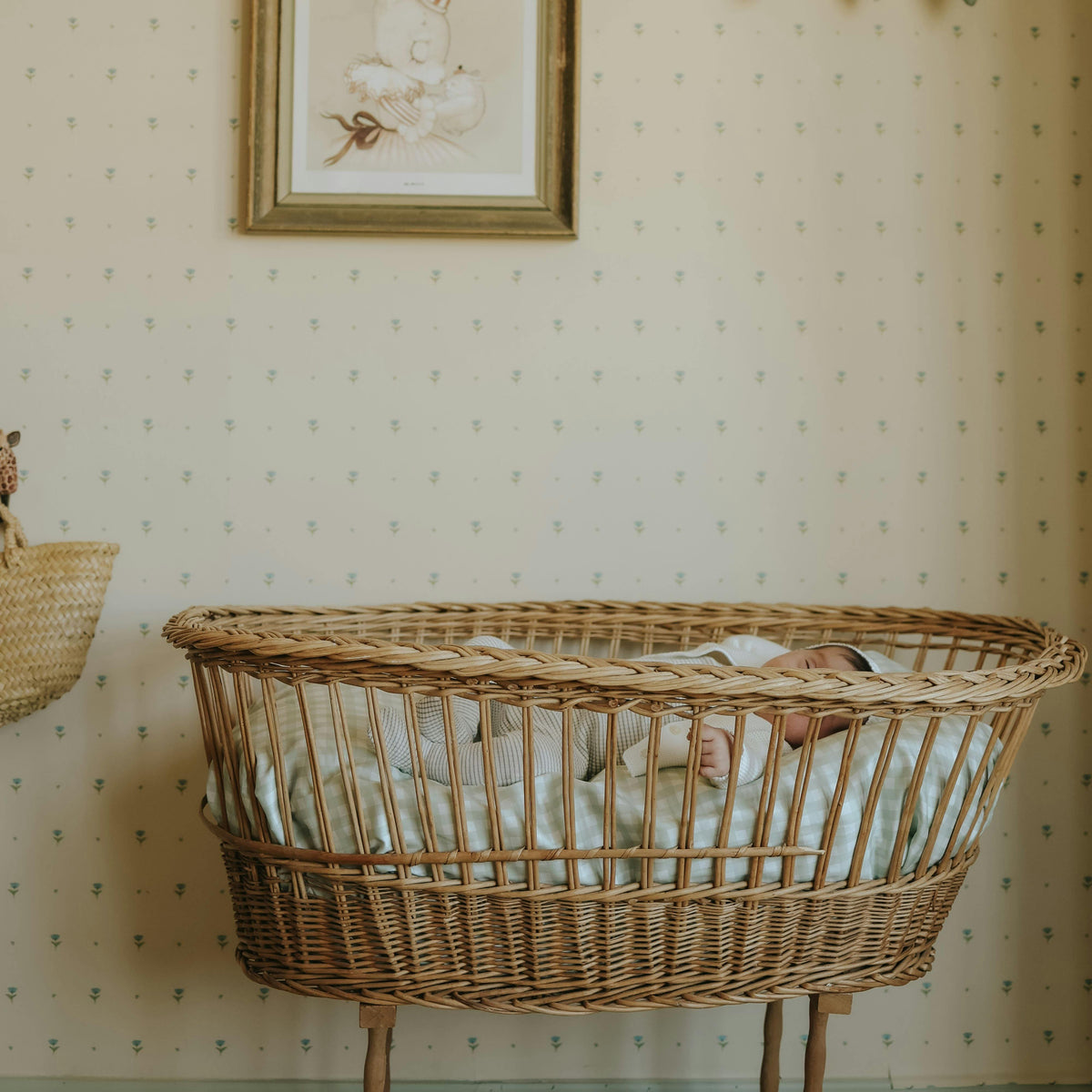 Picnic Gingham Crib Sheet - Green