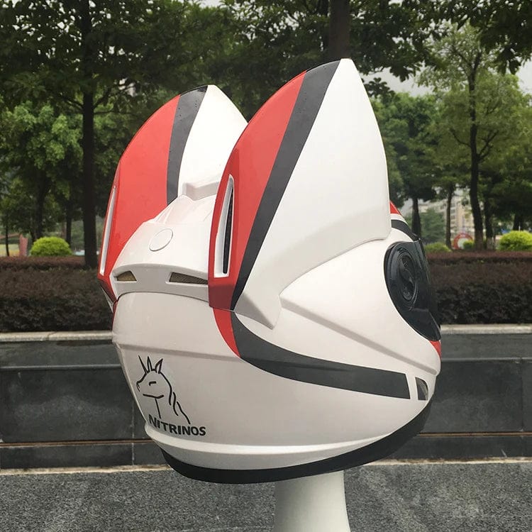 CatEars Full Face Motorcycle Helmet with Detachable Cat Ears Riding Helmet