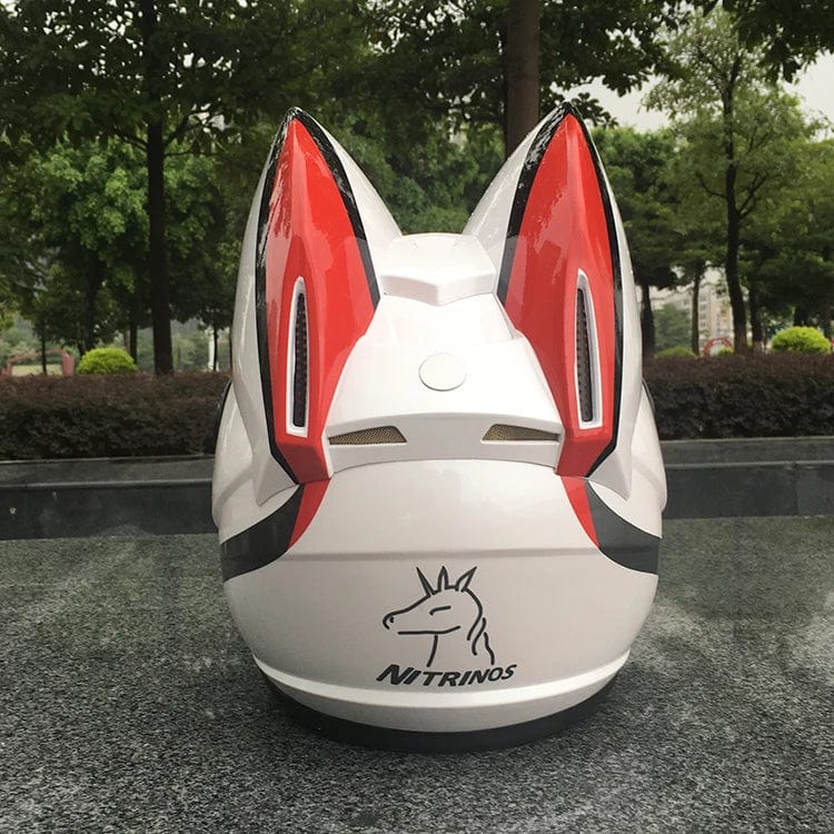CatEars Full Face Motorcycle Helmet with Detachable Cat Ears Riding Helmet