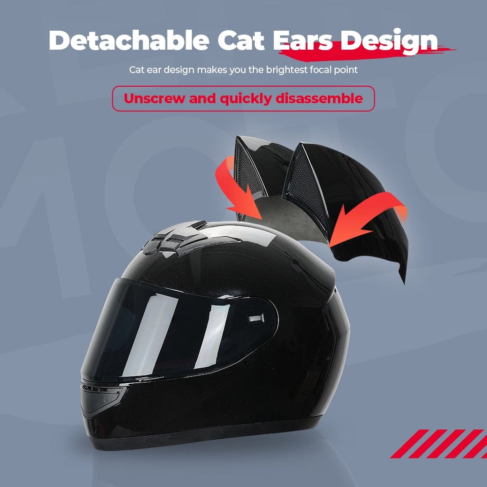 CatEars Detachable Cat-Ear Motorcycle Helmet
