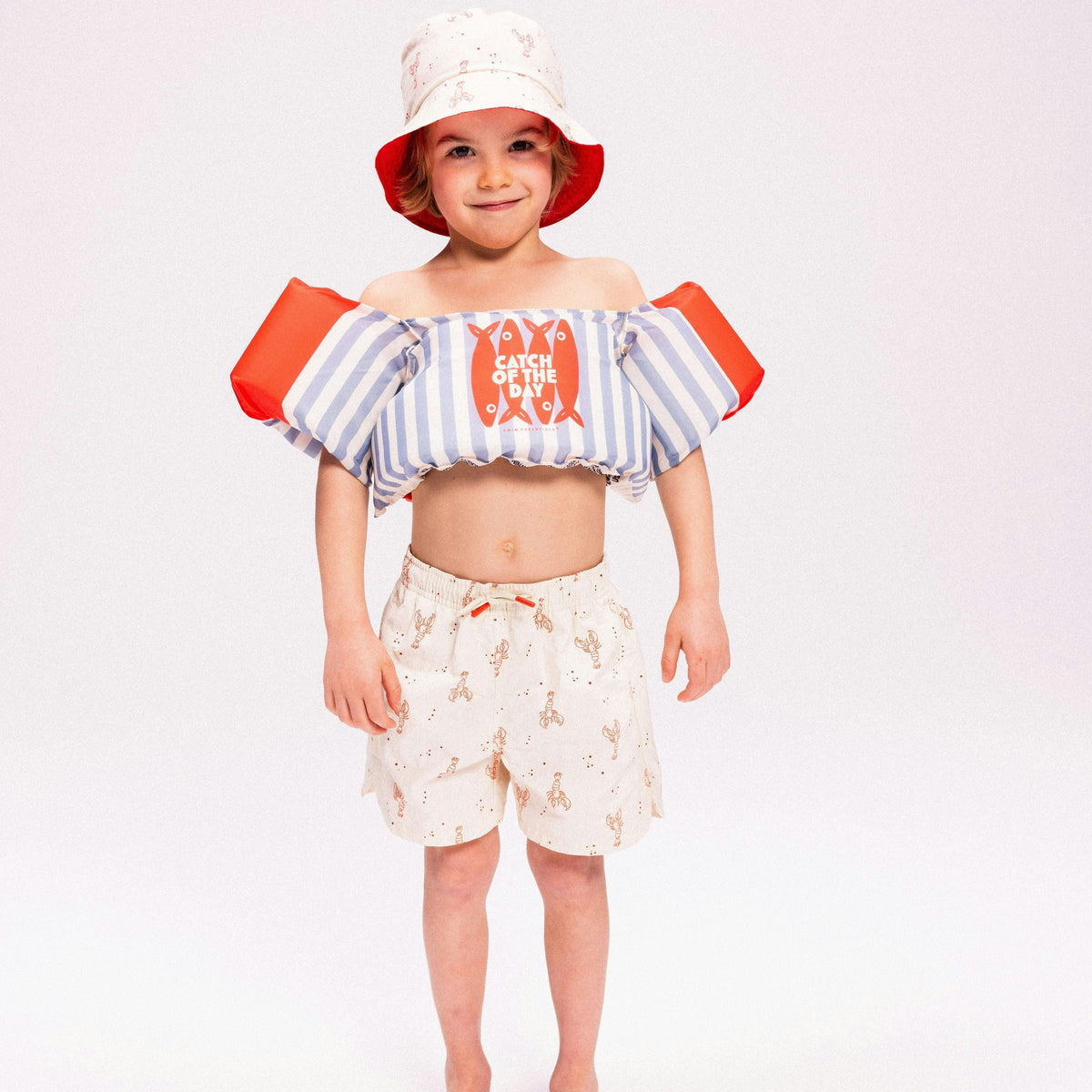 Swim Shorts - Beige/Red - Little Lobster