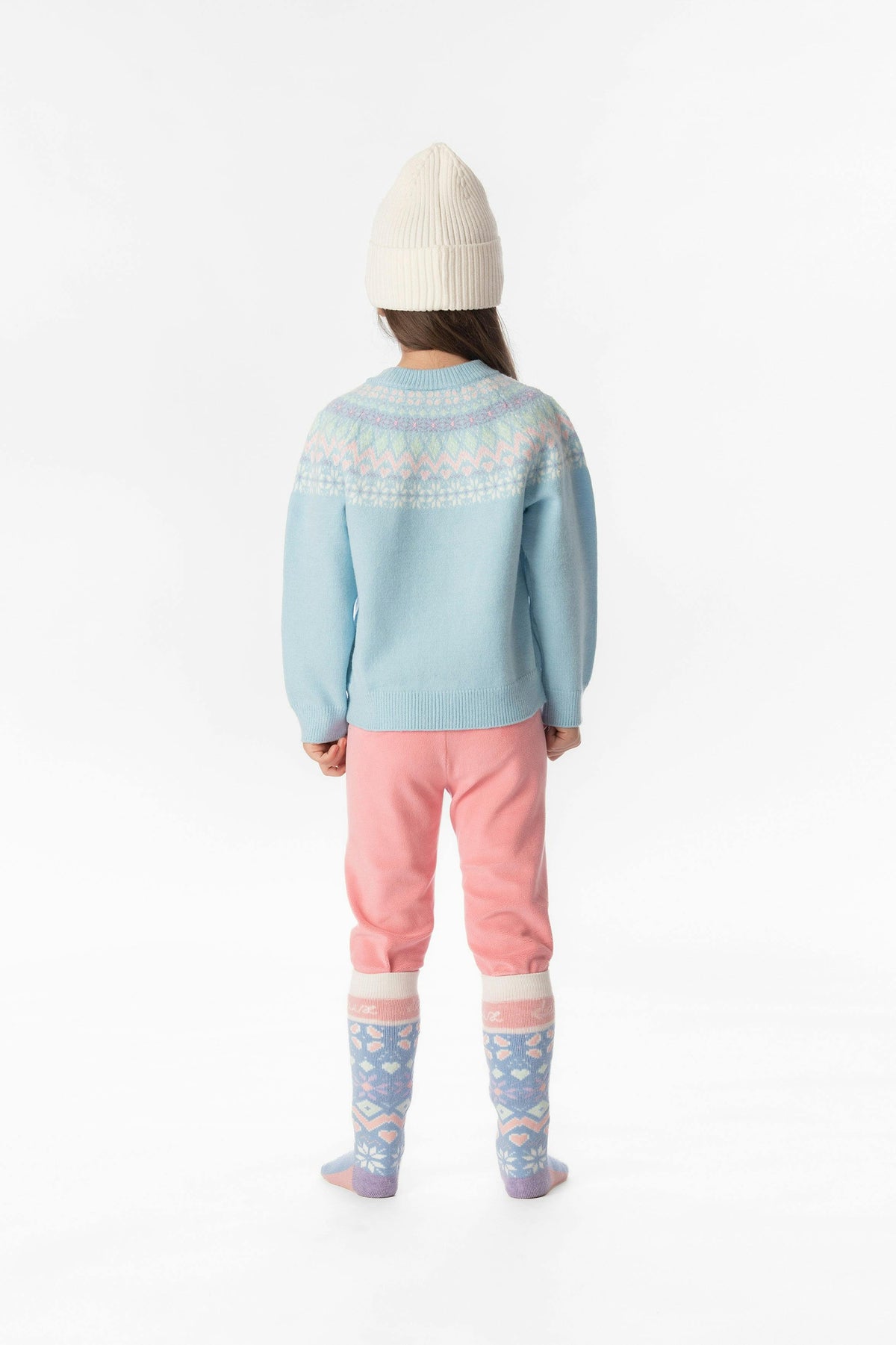 Knit Sweater With Nordic Jacquard Light Blue