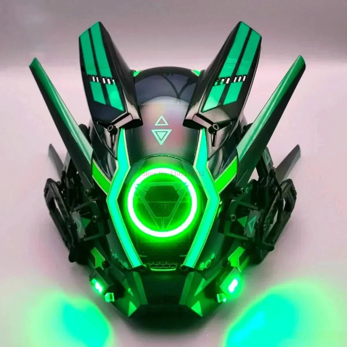 Cyberpunk Helmet Shinobi Mask: Robot Samurai Armor with LED Light