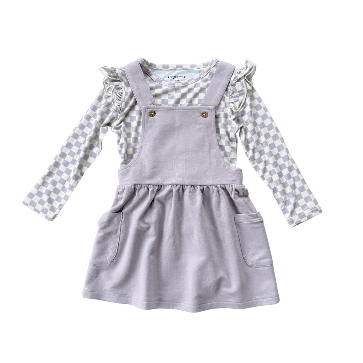 Girls Jumper Set in Lavender Cloud Checkered